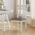 VECELO Solid Wood Dining Chairs with Linen Fabric SeatingKitchen Chairs Set of 2/4/6