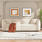 87.5 Zakrzywiona 3-osobowa sofa Boucle o rzeźbiarskim i ergonomicznym kształcie