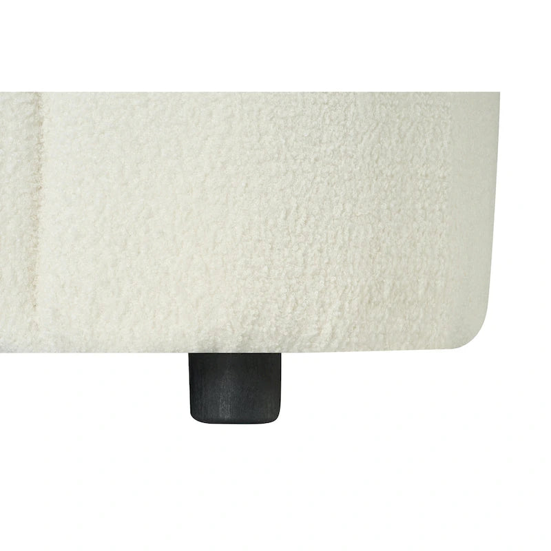 87.5 Zakrzywiona 3-osobowa sofa Boucle o rzeźbiarskim i ergonomicznym kształcie