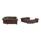 9-osobowa sofa modułowa Chesterfield w kształcie litery U | Pikowany aksamit | Kanapa do salonu