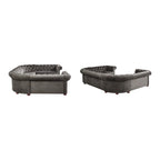 9-osobowa sofa modułowa Chesterfield w kształcie litery U | Pikowany aksamit | Kanapa do salonu