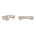 9-osobowa sofa modułowa Chesterfield w kształcie litery U | Pikowany aksamit | Kanapa do salonu