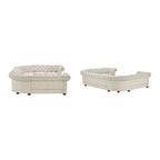 9-osobowa sofa modułowa Chesterfield w kształcie litery U | Pikowany aksamit | Kanapa do salonu