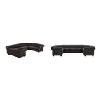 9-osobowa sofa modułowa Chesterfield w kształcie litery U | Pikowany aksamit | Kanapa do salonu