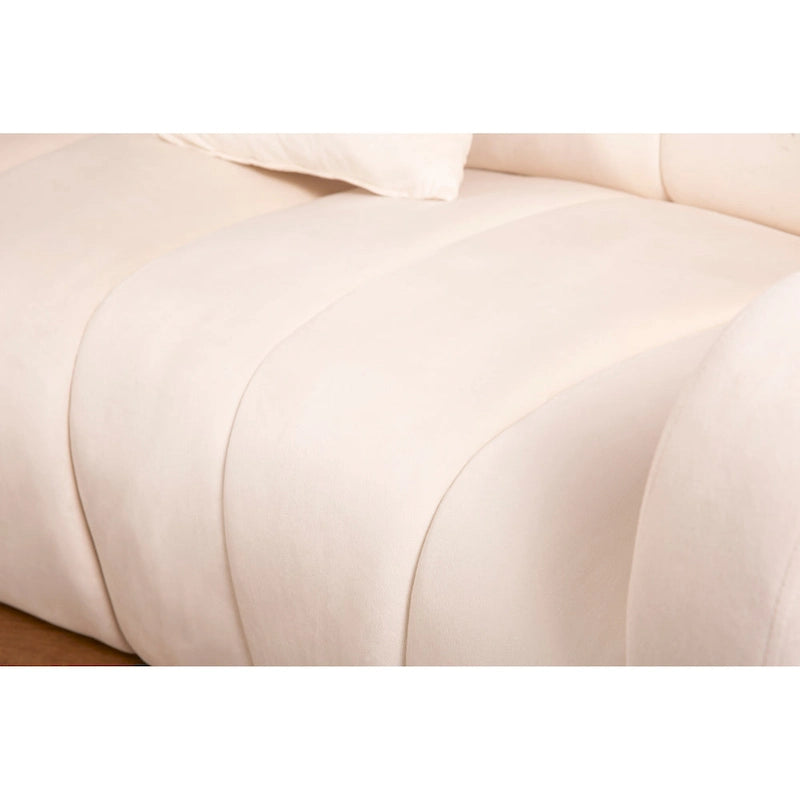 Aksamitna sofa zakrzywiona 3-osobowa Symetryczna modułowa sofa bez nóg Narożna okrągła kanapa sekcyjna - 127