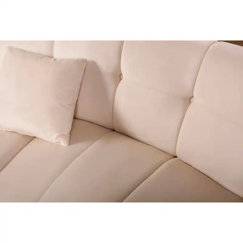 Aksamitna sofa zakrzywiona 3-osobowa Symetryczna modułowa sofa bez nóg Narożna okrągła kanapa sekcyjna - 127