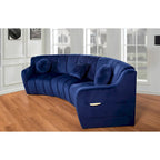 Aksamitna sofa zakrzywiona 3-osobowa Symetryczna modułowa sofa bez nóg Narożna okrągła kanapa sekcyjna - 127