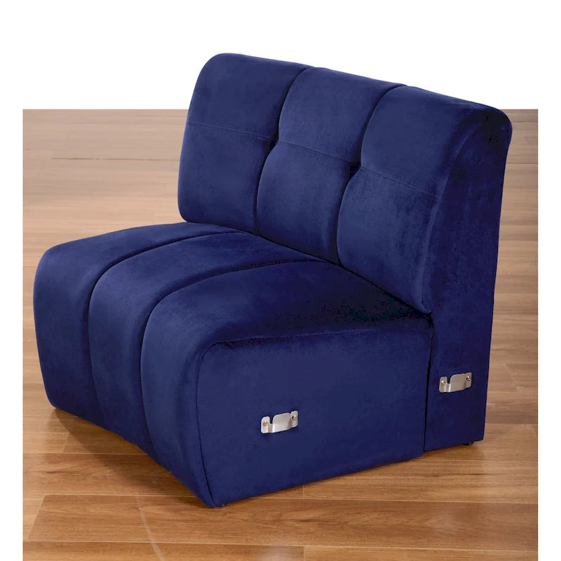 Aksamitna sofa zakrzywiona 3-osobowa Symetryczna modułowa sofa bez nóg Narożna okrągła kanapa sekcyjna - 127