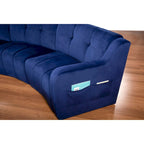 Aksamitna sofa zakrzywiona 3-osobowa Symetryczna modułowa sofa bez nóg Narożna okrągła kanapa sekcyjna - 127