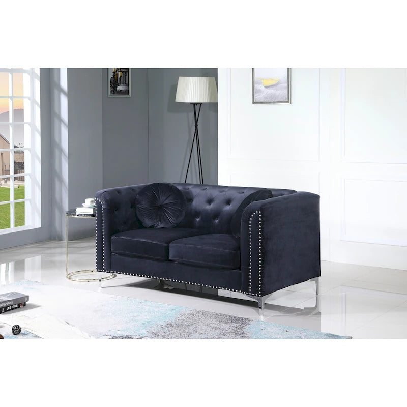 Dwumiejscowa sofa Pompano Velvet z guzikami