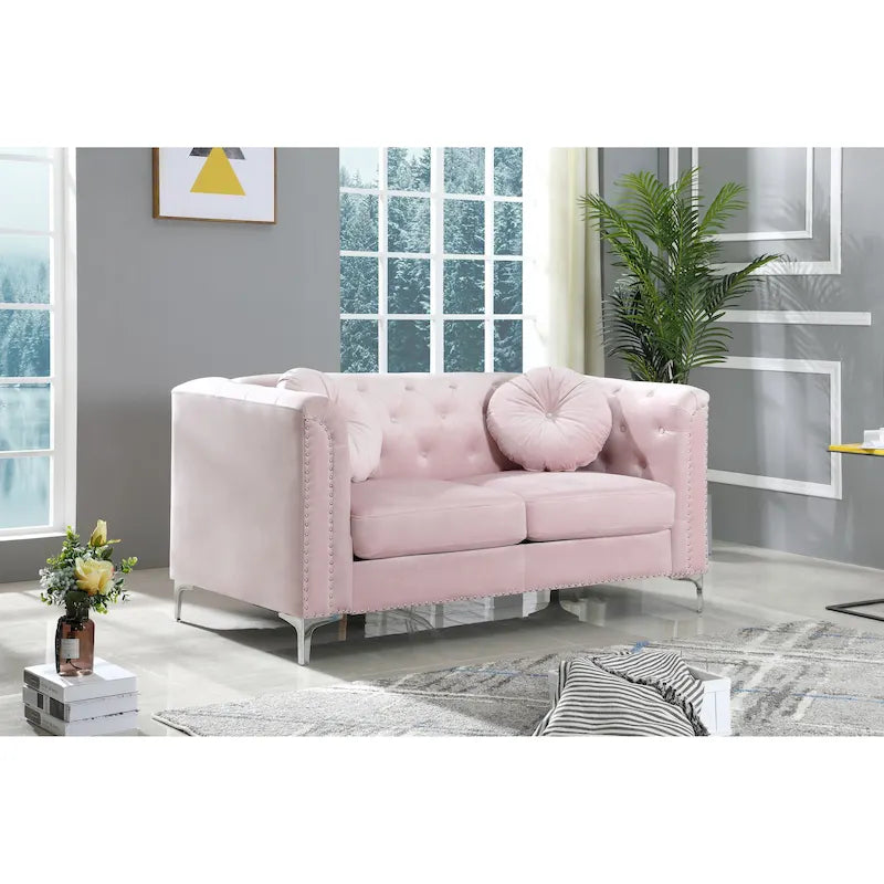 Dwumiejscowa sofa Pompano Velvet z guzikami