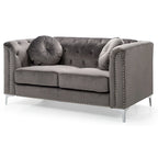 Dwumiejscowa sofa Pompano Velvet z guzikami