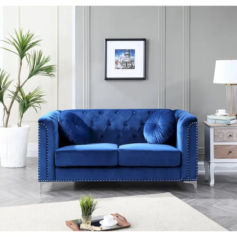 Dwumiejscowa sofa Pompano Velvet z guzikami