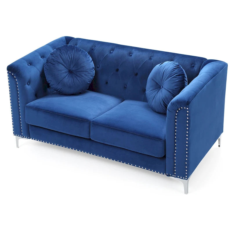 Dwumiejscowa sofa Pompano Velvet z guzikami