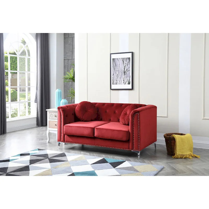 Dwumiejscowa sofa Pompano Velvet z guzikami