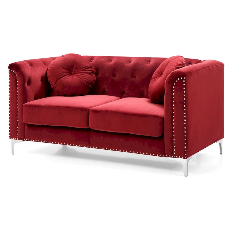Dwumiejscowa sofa Pompano Velvet z guzikami