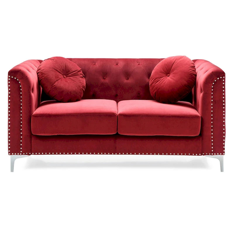 Dwumiejscowa sofa Pompano Velvet z guzikami