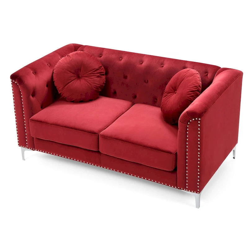 Dwumiejscowa sofa Pompano Velvet z guzikami
