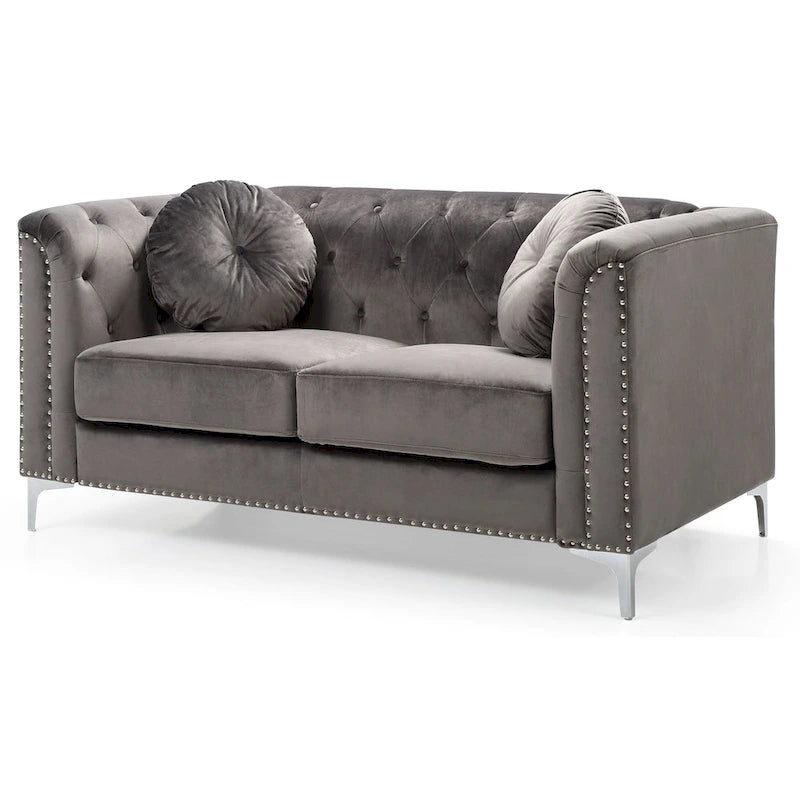 Dwumiejscowa sofa Pompano Velvet z guzikami