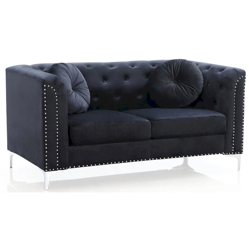 Dwumiejscowa sofa Pompano Velvet z guzikami