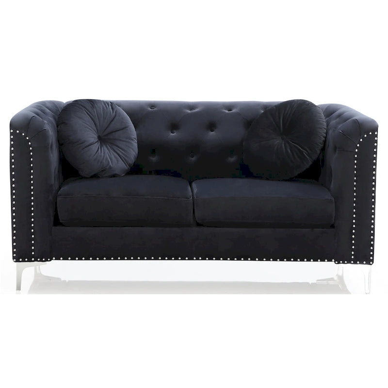 Dwumiejscowa sofa Pompano Velvet z guzikami
