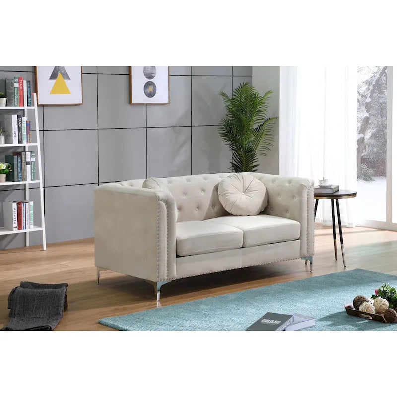 Dwumiejscowa sofa Pompano Velvet z guzikami