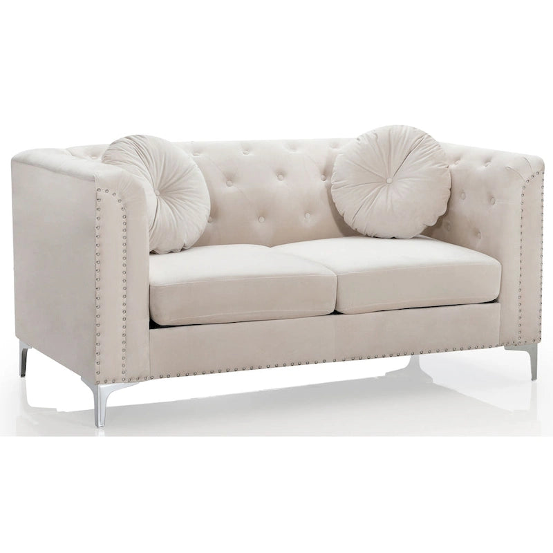 Dwumiejscowa sofa Pompano Velvet z guzikami