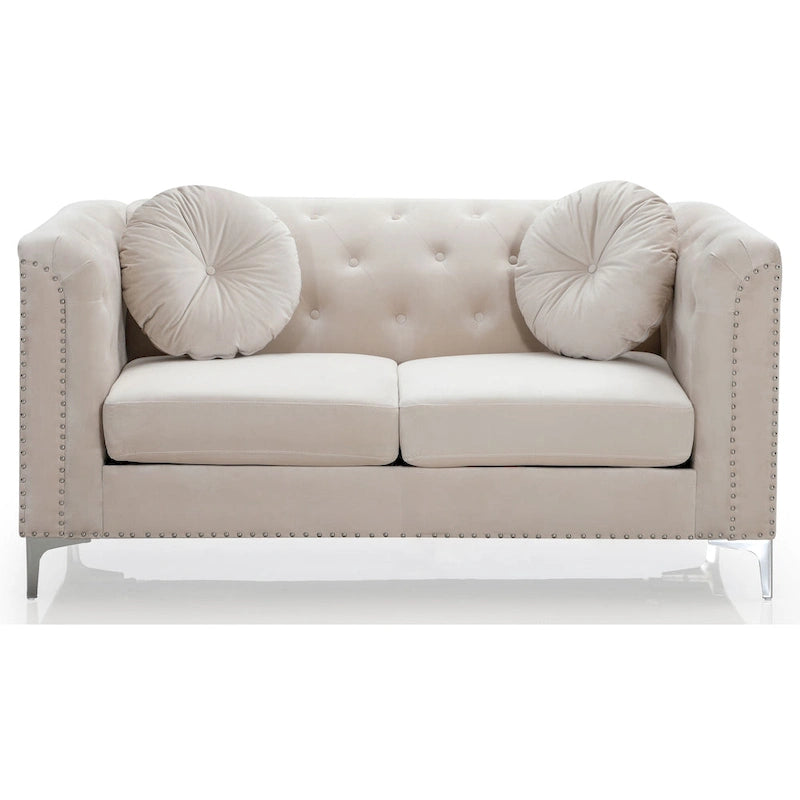 Dwumiejscowa sofa Pompano Velvet z guzikami