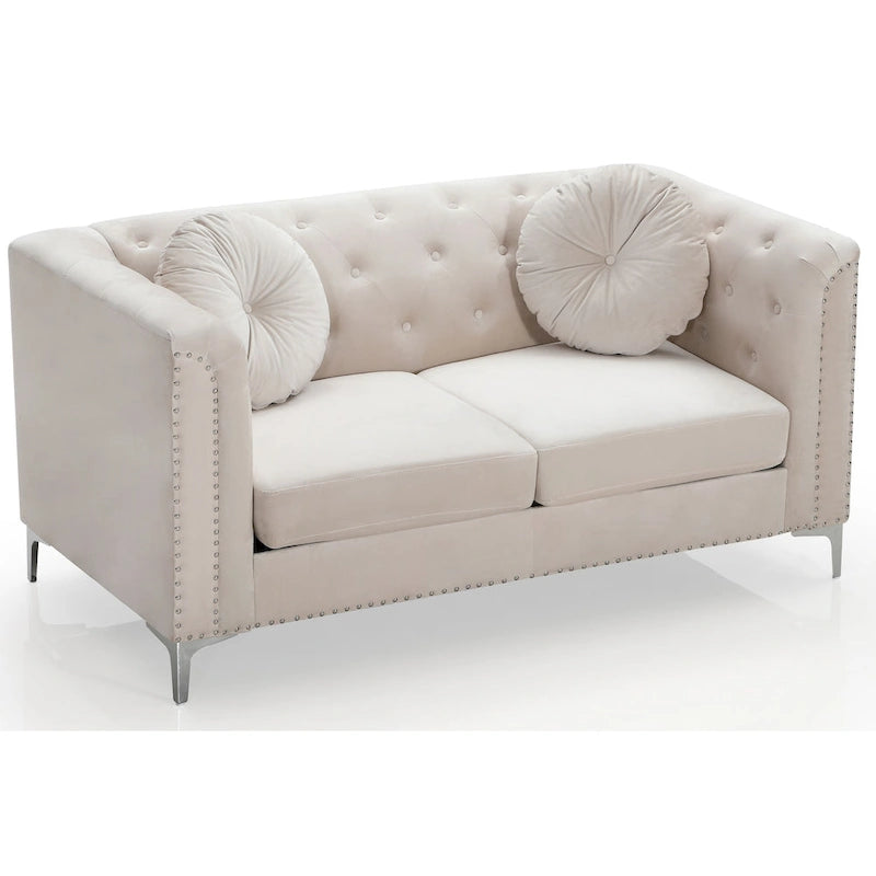 Dwumiejscowa sofa Pompano Velvet z guzikami