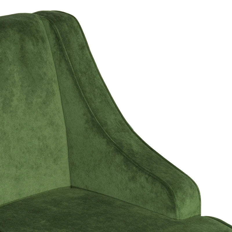 Aksamitne krzesło wypoczynkowe Velvet Swoop Arm | Tapicerowane krzesło do salonu | Styl mid-century