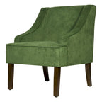 Aksamitne krzesło wypoczynkowe Velvet Swoop Arm | Tapicerowane krzesło do salonu | Styl mid-century