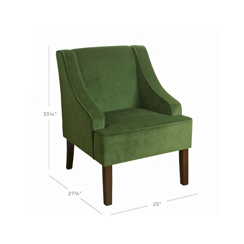 Aksamitne krzesło wypoczynkowe Velvet Swoop Arm | Tapicerowane krzesło do salonu | Styl mid-century