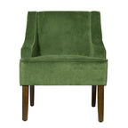 Aksamitne krzesło wypoczynkowe Velvet Swoop Arm | Tapicerowane krzesło do salonu | Styl mid-century