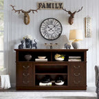 Szafka RTV w stylu retro 60W, 2 szafki i otwarte półki - 60Szer.*15,75Gł.*34,25Wys.