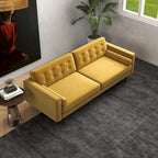 Aksamitna złota kanapa do salonu w stylu mebli Mid Century Modern Clayton