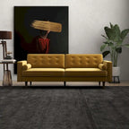 Aksamitna złota kanapa do salonu w stylu mebli Mid Century Modern Clayton