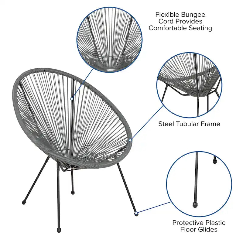 Rattanowy fotel wypoczynkowy Papasan (bungee)