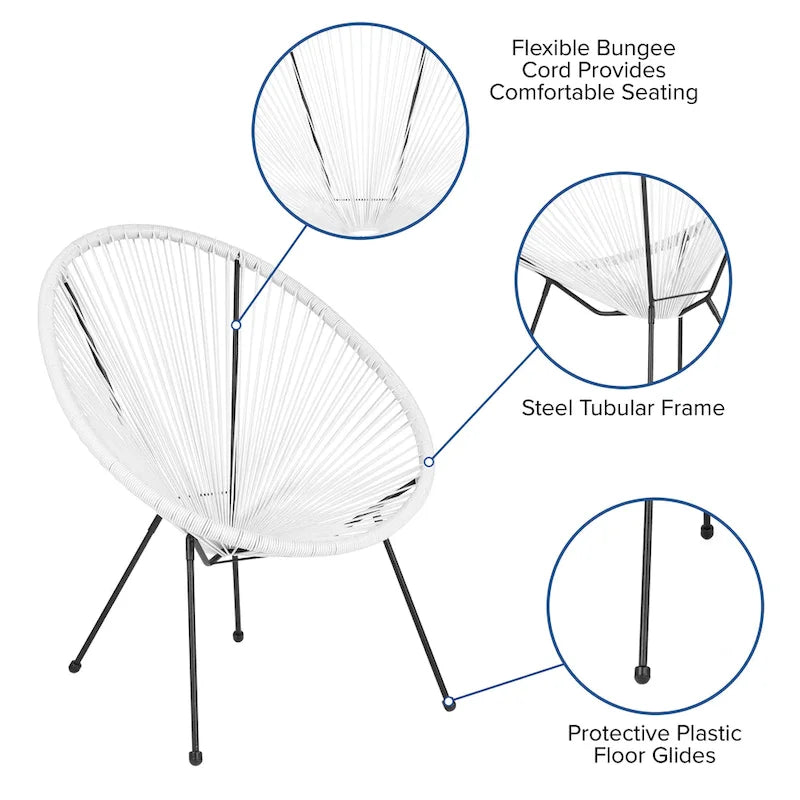 Rattanowy fotel wypoczynkowy Papasan (bungee)