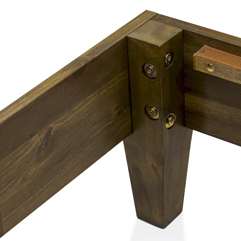 Rama łóżka platformowego King Size | 4 solidne drewniane nogi i 2 nogi środkowe | Wiele kolorów