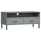 Konsola pod telewizor z litego drewna sosnowego | Styl OSLO | 106x40x46.5 cm | Rustykalno-industrialny