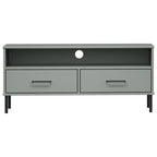 Konsola pod telewizor z litego drewna sosnowego | Styl OSLO | 106x40x46.5 cm | Rustykalno-industrialny