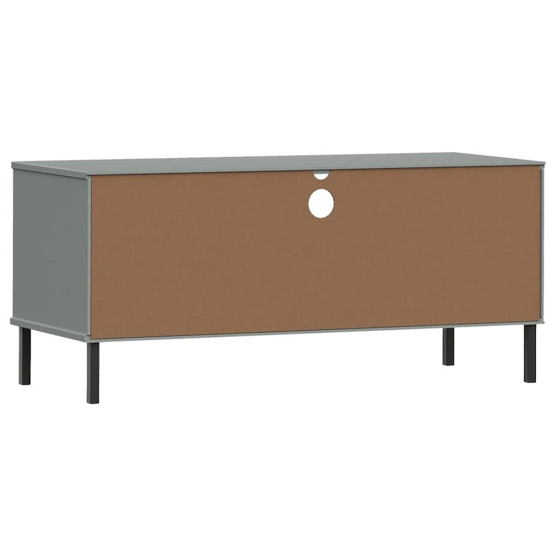 Konsola pod telewizor z litego drewna sosnowego | Styl OSLO | 106x40x46.5 cm | Rustykalno-industrialny