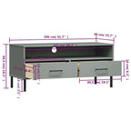 Konsola pod telewizor z litego drewna sosnowego | Styl OSLO | 106x40x46.5 cm | Rustykalno-industrialny