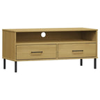 Konsola pod telewizor z litego drewna sosnowego | Styl OSLO | 106x40x46.5 cm | Rustykalno-industrialny