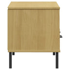 Konsola pod telewizor z litego drewna sosnowego | Styl OSLO | 106x40x46.5 cm | Rustykalno-industrialny