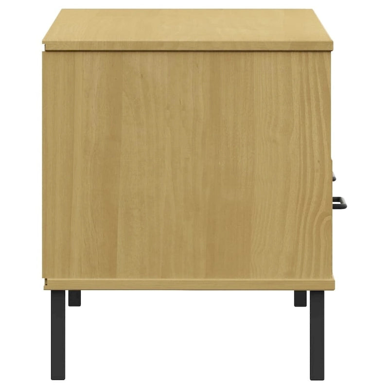 Konsola pod telewizor z litego drewna sosnowego | Styl OSLO | 106x40x46.5 cm | Rustykalno-industrialny