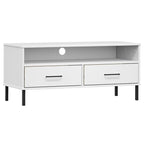 Konsola pod telewizor z litego drewna sosnowego | Styl OSLO | 106x40x46.5 cm | Rustykalno-industrialny