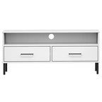 Konsola pod telewizor z litego drewna sosnowego | Styl OSLO | 106x40x46.5 cm | Rustykalno-industrialny