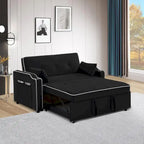 Rozkładana sofa 3 w 1, nowoczesna dwuosobowa aksamitna sofa z wysuwanym łóżkiem