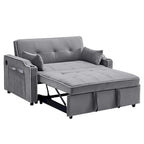 Rozkładana sofa 3 w 1, nowoczesna dwuosobowa aksamitna sofa z wysuwanym łóżkiem
